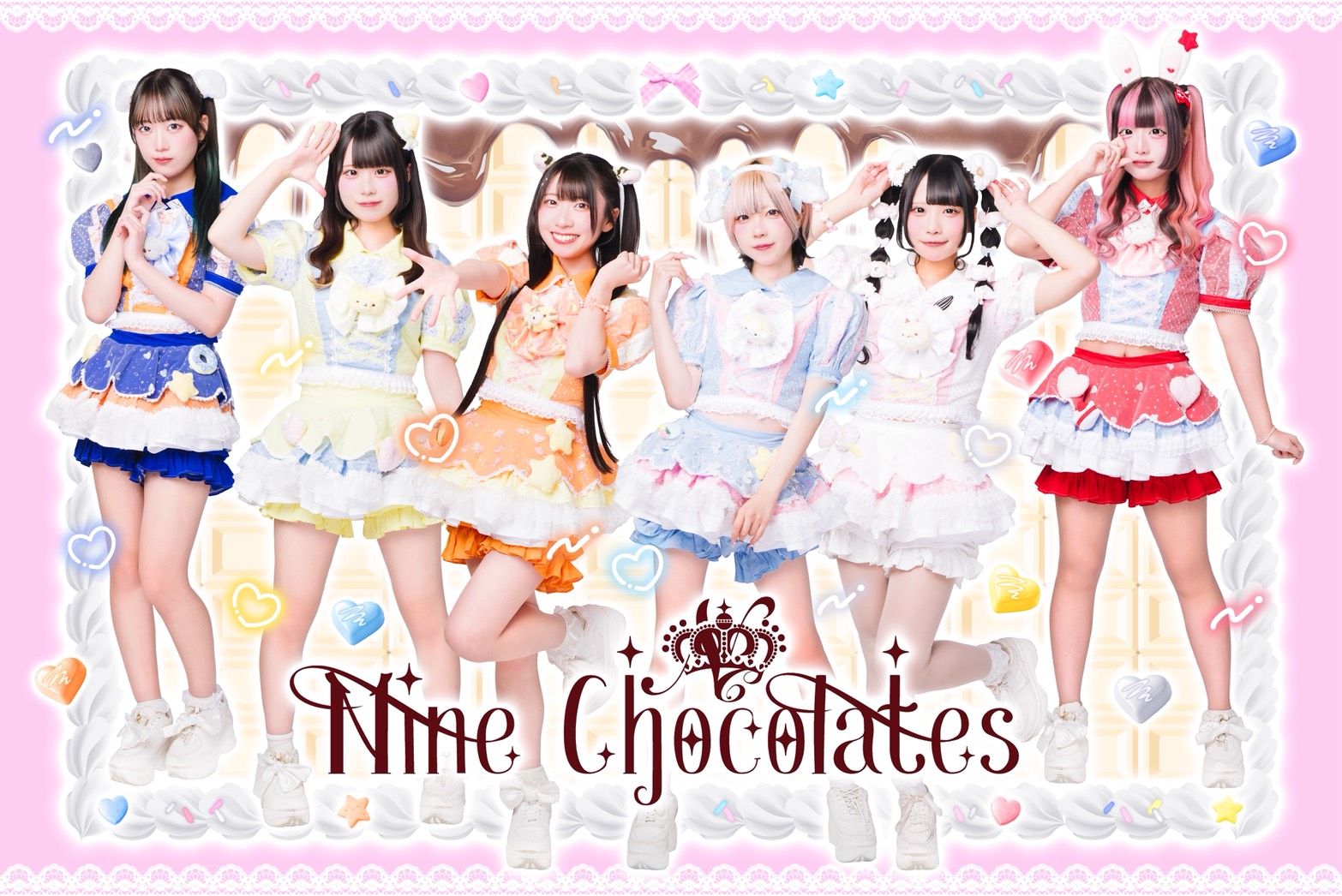 Nine chocolates